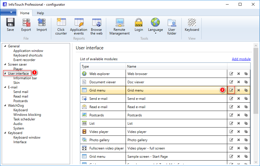 InfoTouch Configurator